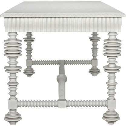 Portuguese Carved Wooden Desk-Home Office Desks-Noir-LOOMLAN