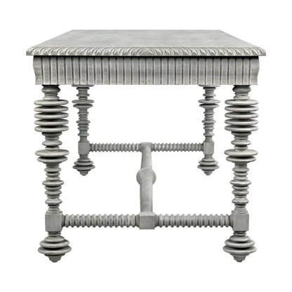 Portuguese Carved Wooden Desk-Home Office Desks-Noir-LOOMLAN