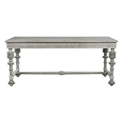 Portuguese Carved Wooden Desk-Home Office Desks-Noir-LOOMLAN