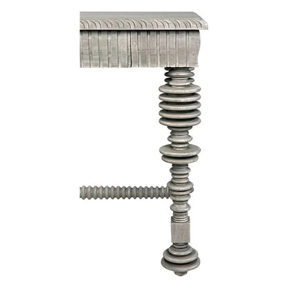 Portuguese Carved Wooden Desk-Home Office Desks-Noir-LOOMLAN