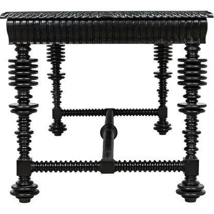 Portuguese Carved Wooden Desk-Home Office Desks-Noir-LOOMLAN