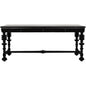 Portuguese Carved Wooden Desk-Home Office Desks-Noir-Black-LOOMLAN