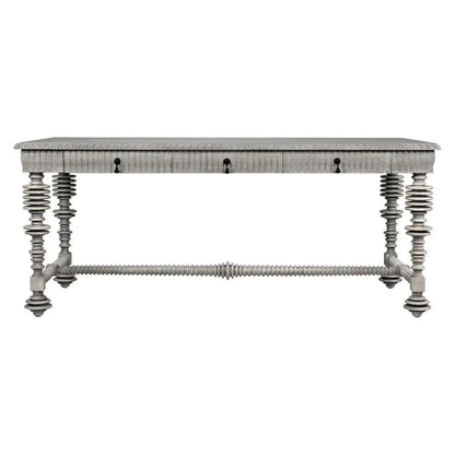 Portuguese Carved Wooden Desk-Home Office Desks-Noir-Grey-LOOMLAN