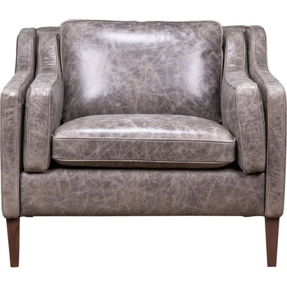 Positano Leather In Venerando Smoke Chair - LOOMLAN - Olivia + Quinn - Club Chairs