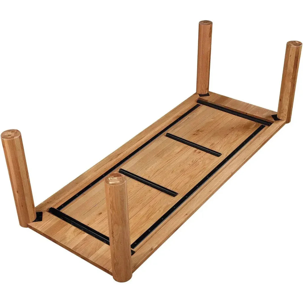 Post Natural Wood Rectangular Dining Table-Dining Tables-Moe's Home-LOOMLAN