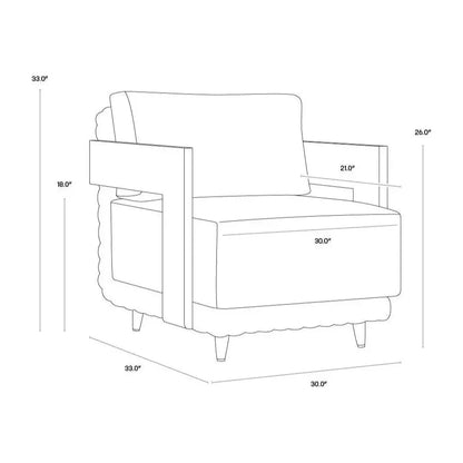 Potenza Armchair Palazzo Cream Stain Resistant Teak-Outdoor Lounge Chairs-SUNPAN-LOOMLAN