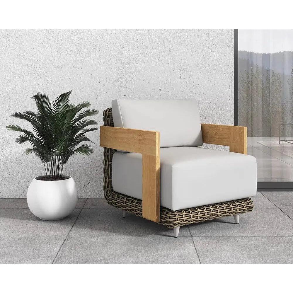 Potenza Armchair Palazzo Cream Stain Resistant Teak-Outdoor Lounge Chairs-SUNPAN-LOOMLAN