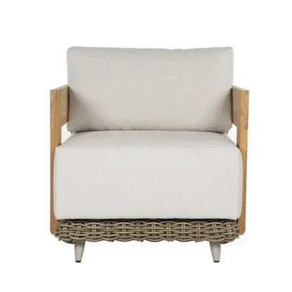 Potenza Armchair Palazzo Cream Stain Resistant Teak-Outdoor Lounge Chairs-SUNPAN-LOOMLAN