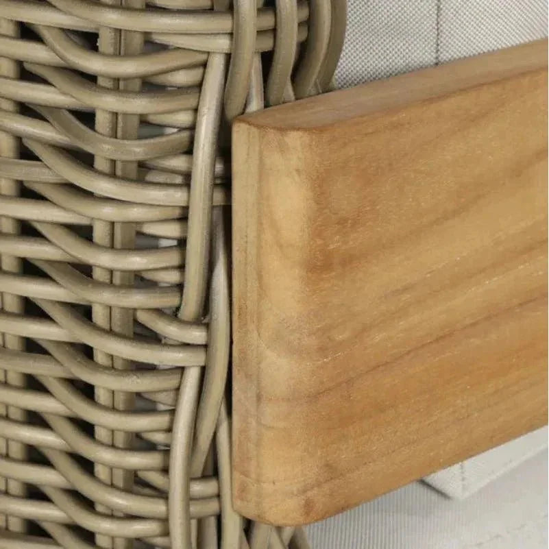 Potenza Armchair Palazzo Cream Stain Resistant Teak-Outdoor Lounge Chairs-SUNPAN-LOOMLAN