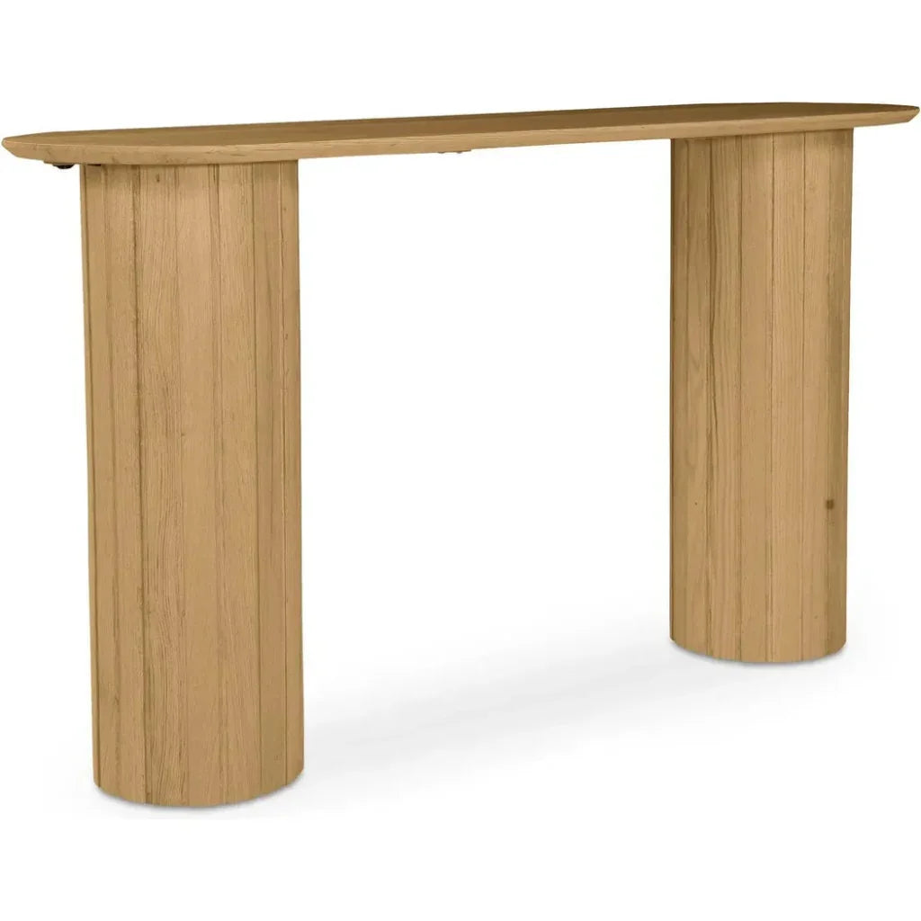 Povera Wood Oval Console Table - LOOMLAN - Moe's Home - Console Tables