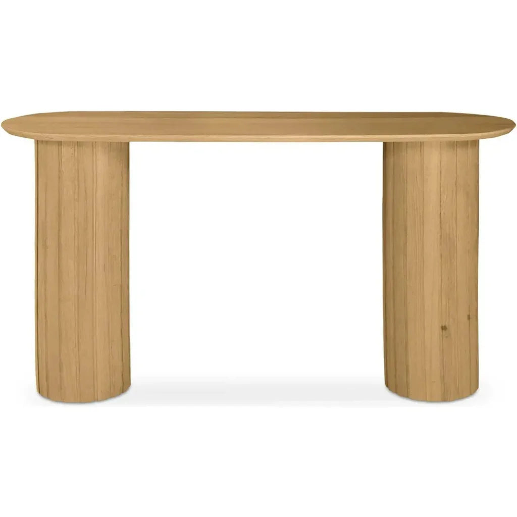 Povera Wood Oval Console Table - LOOMLAN - Moe's Home - Console Tables