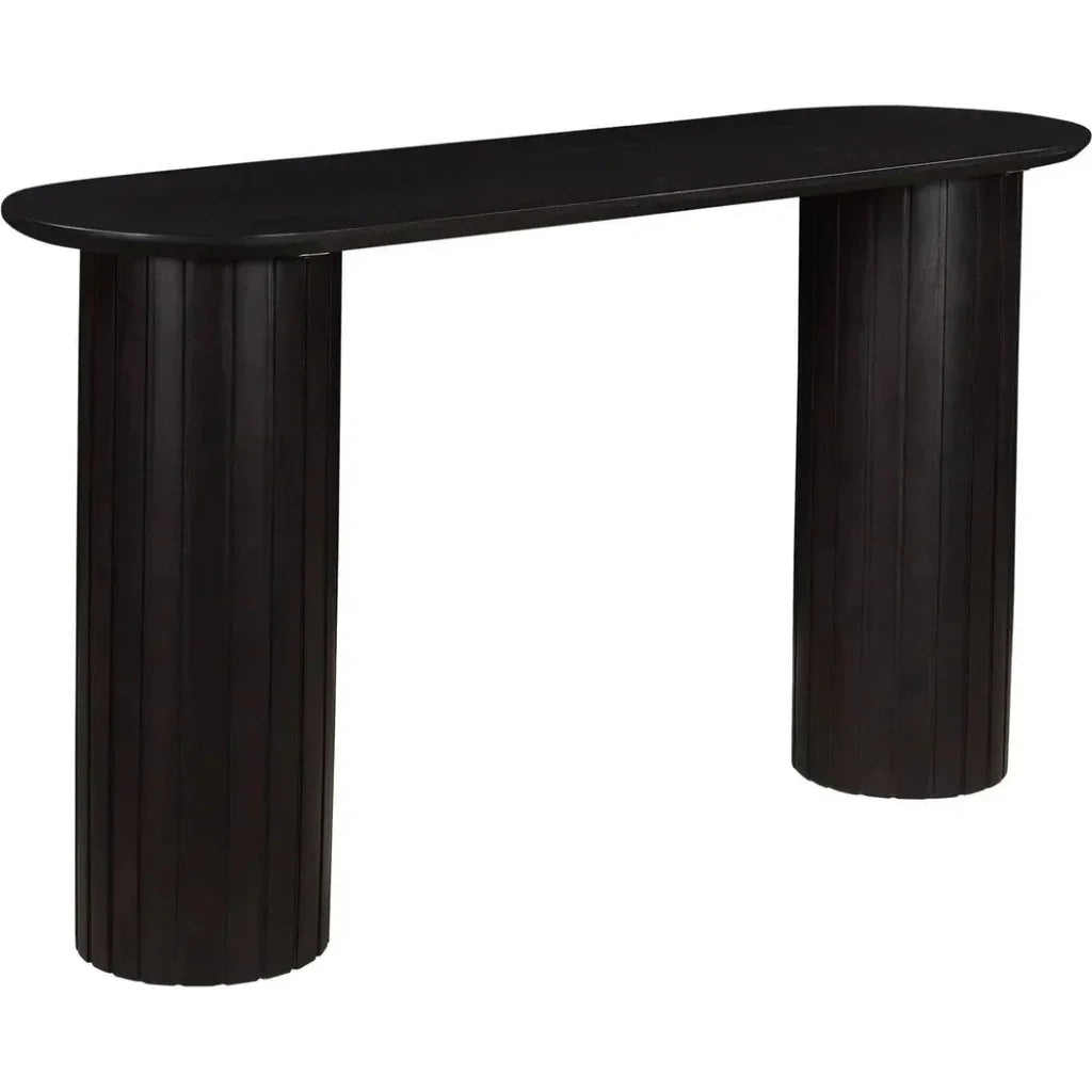Povera Wood Oval Console Table - LOOMLAN - Moe's Home - Console Tables