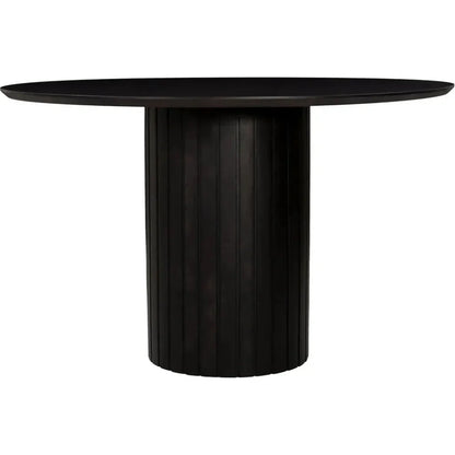 Povera Wood Round Dining Table-Dining Tables-Moe's Home-Black-LOOMLAN