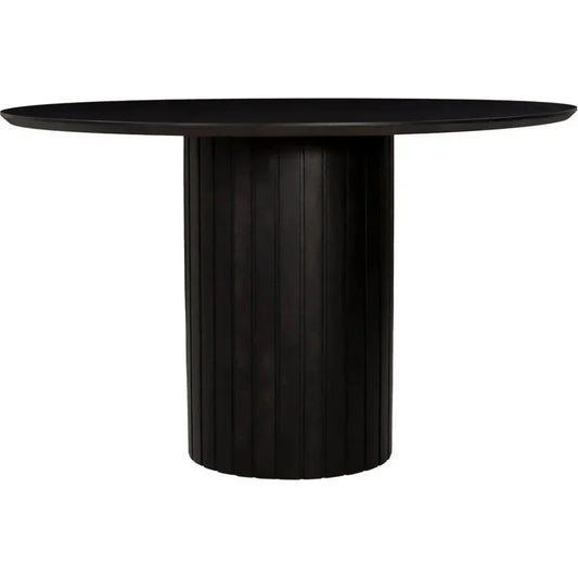 Povera Wood Round Dining Table-Dining Tables-Moe's Home-Black-LOOMLAN
