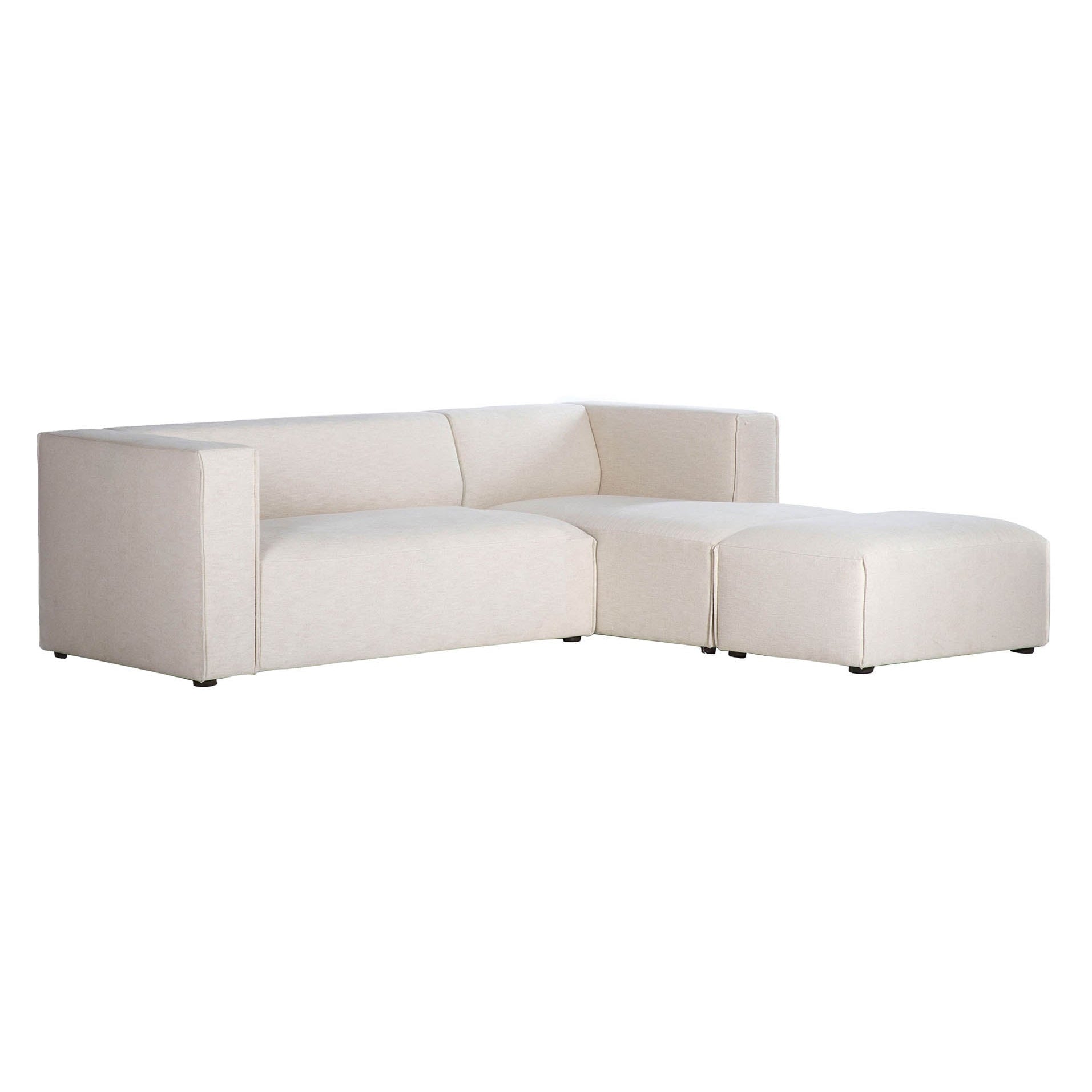Premium Small White Modular Sectional with Ottoman-Modular Sofas-LH Imports-Right Facing-LOOMLAN