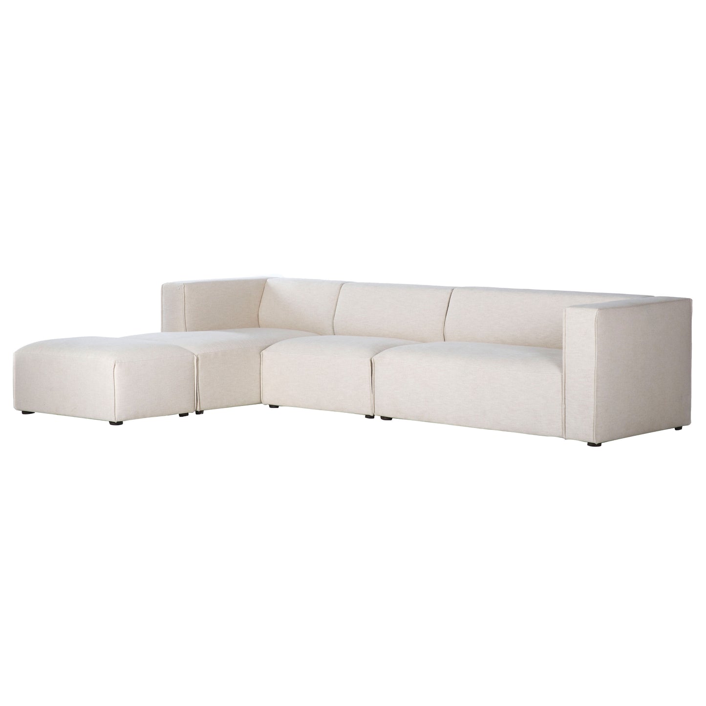 Premium White Modular Sectional with Ottoman-Modular Sofas-LH Imports-Left Facing-LOOMLAN