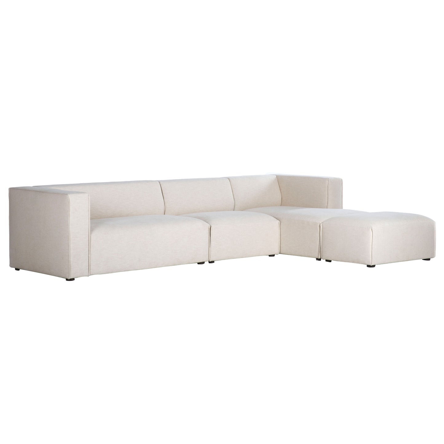 Premium White Modular Sectional with Ottoman-Modular Sofas-LH Imports-LOOMLAN