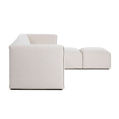 Premium White Modular Sectional with Ottoman-Modular Sofas-LH Imports-LOOMLAN