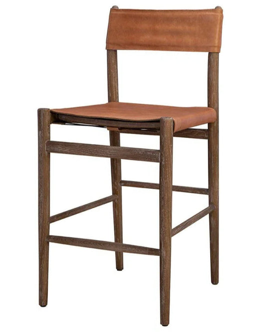 Prescott Leather Counter Stool - LOOMLAN - Furniture Classics - Counter Stools