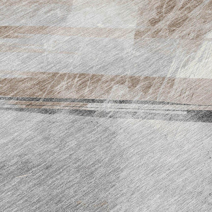 Prestavia Brown Washable Indoor - Outdoor Rug - LOOMLAN - LOOMLAN Rugs - Outdoor Rugs