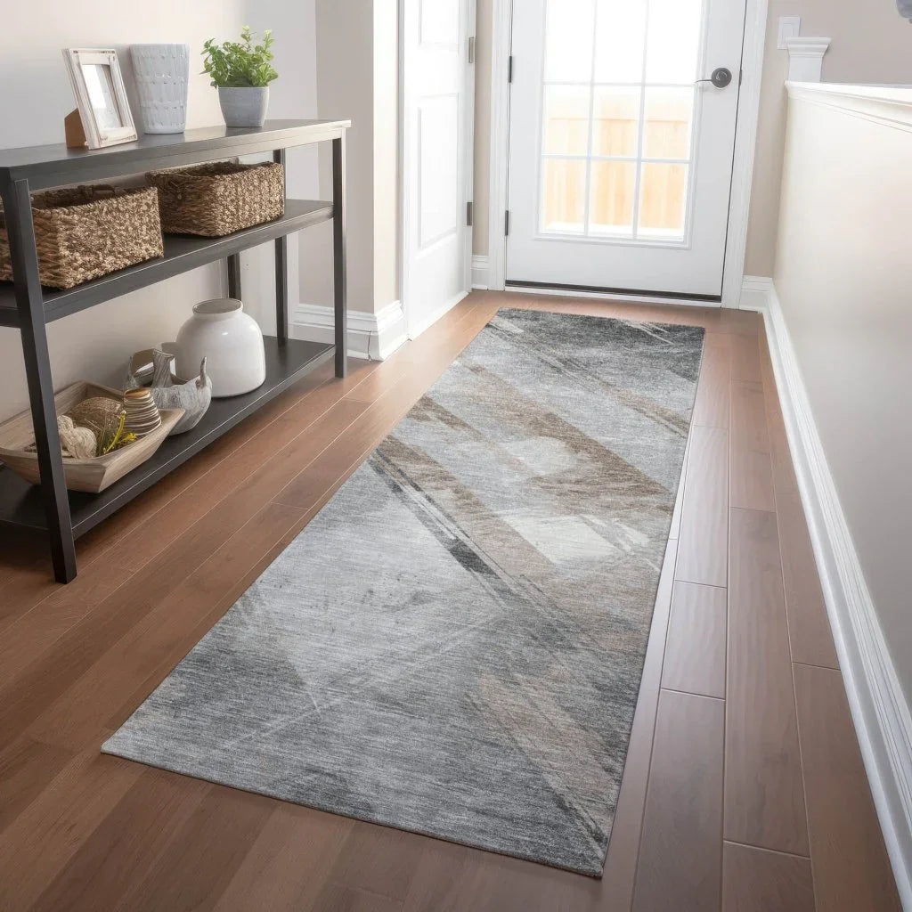 Prestavia Brown Washable Indoor - Outdoor Rug - LOOMLAN - LOOMLAN Rugs - Outdoor Rugs