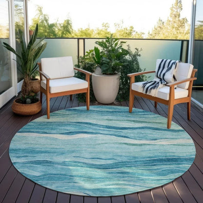 Prestina Teal Washable Indoor - Outdoor Rug - LOOMLAN - LOOMLAN Rugs - Outdoor Rugs