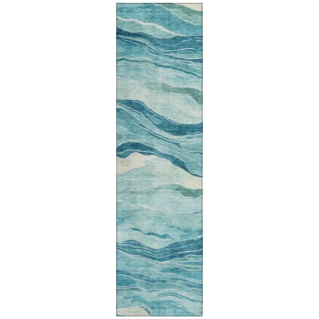 Prestina Teal Washable Indoor - Outdoor Rug - LOOMLAN - LOOMLAN Rugs - Outdoor Rugs