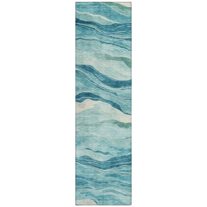 Prestina Teal Washable Indoor - Outdoor Rug - LOOMLAN - LOOMLAN Rugs - Outdoor Rugs