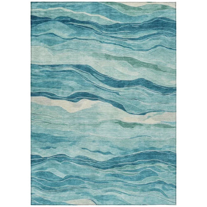 Prestina Teal Washable Indoor - Outdoor Rug - LOOMLAN - LOOMLAN Rugs - Outdoor Rugs