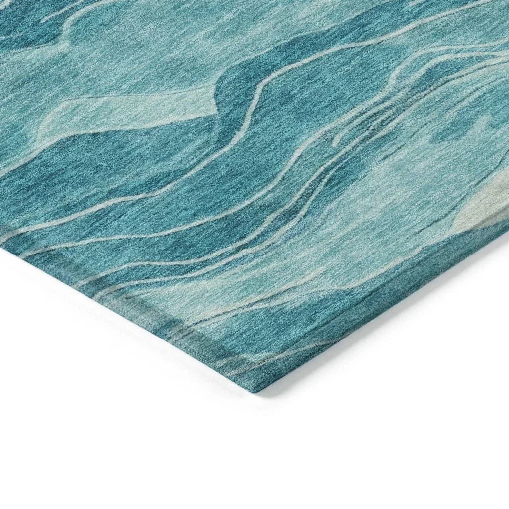 Prestina Teal Washable Indoor - Outdoor Rug - LOOMLAN - LOOMLAN Rugs - Outdoor Rugs