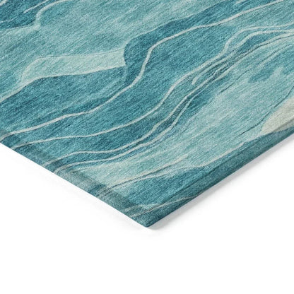 Prestina Teal Washable Indoor - Outdoor Rug - LOOMLAN - LOOMLAN Rugs - Outdoor Rugs