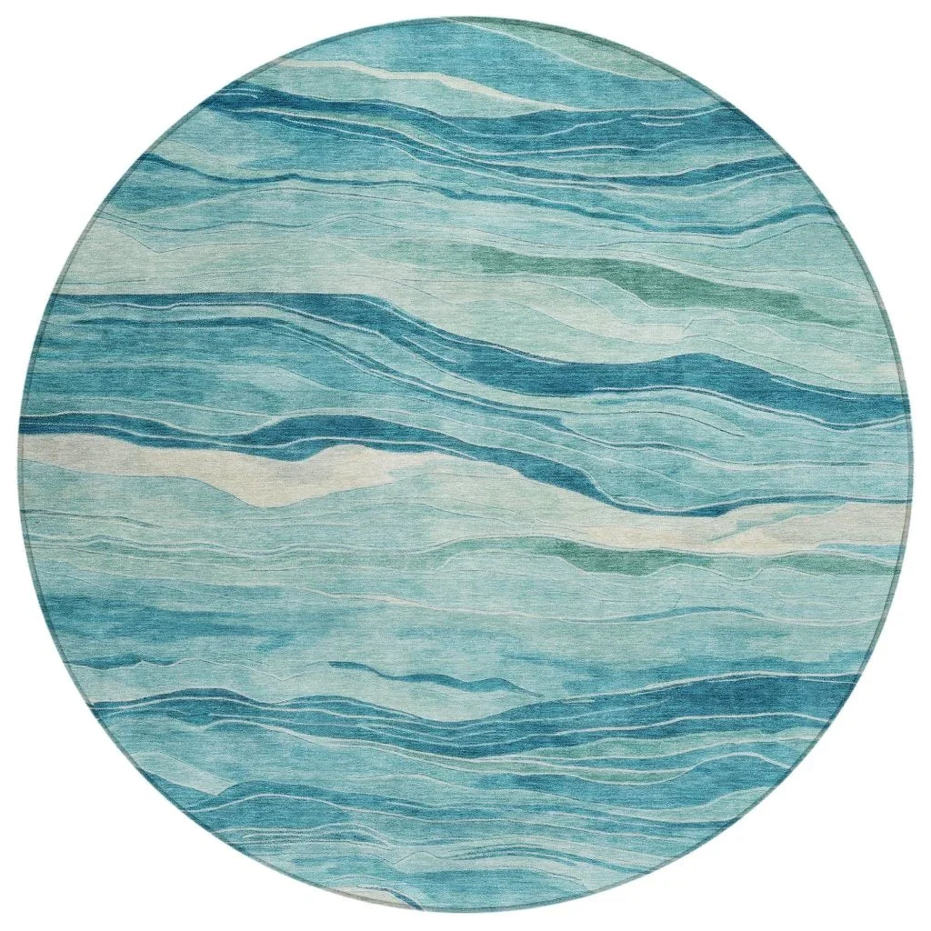 Prestina Teal Washable Indoor - Outdoor Rug - LOOMLAN - LOOMLAN Rugs - Outdoor Rugs