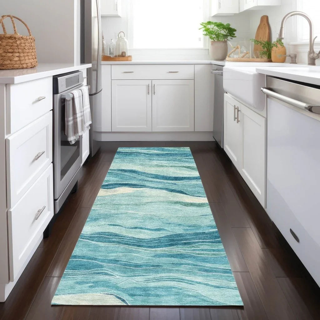 Prestina Teal Washable Indoor - Outdoor Rug - LOOMLAN - LOOMLAN Rugs - Outdoor Rugs