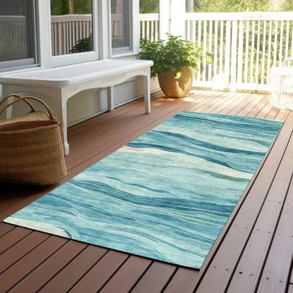 Prestina Teal Washable Indoor - Outdoor Rug - LOOMLAN - LOOMLAN Rugs - Outdoor Rugs