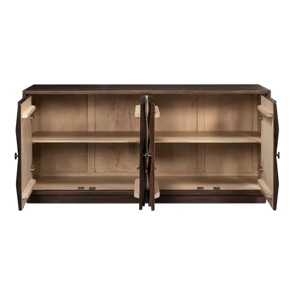 Preston Four Door Cabinet For Living Room - LOOMLAN - Sarreid - Sideboards