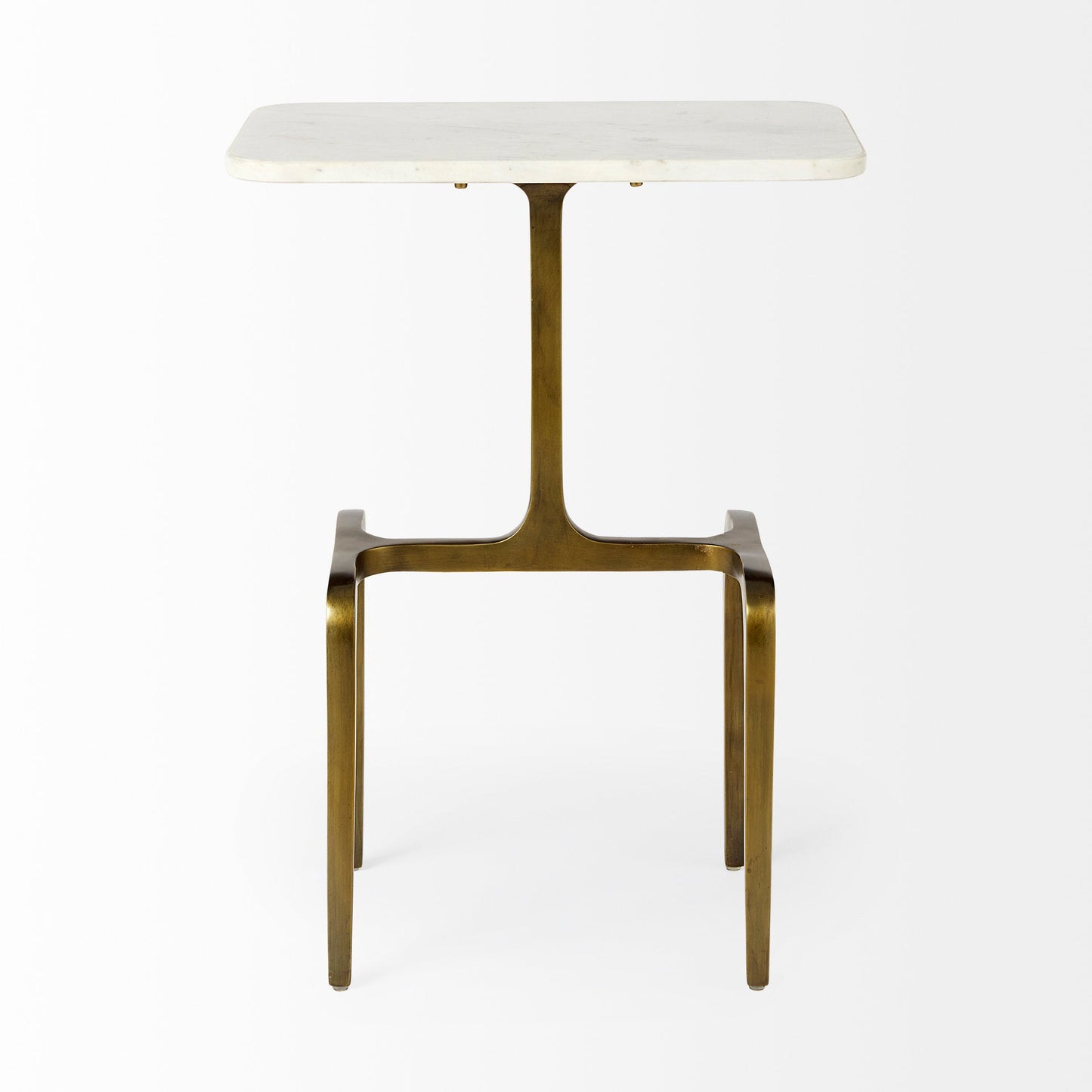 Preston White Marble Top Accent Table