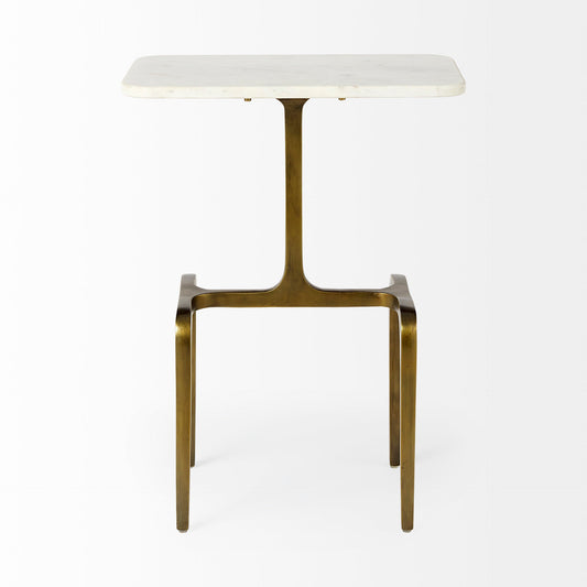 Preston White Marble Top Accent Table