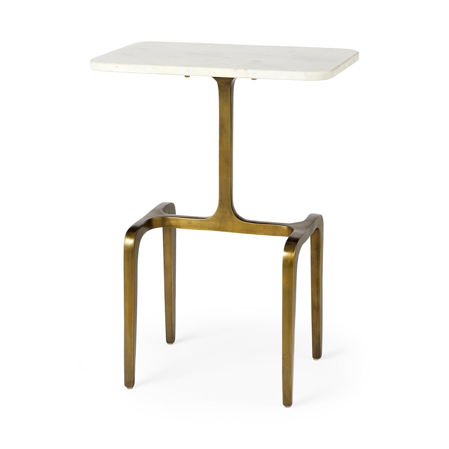 Preston White Marble Top Accent Table