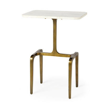 Preston White Marble Top Accent Table