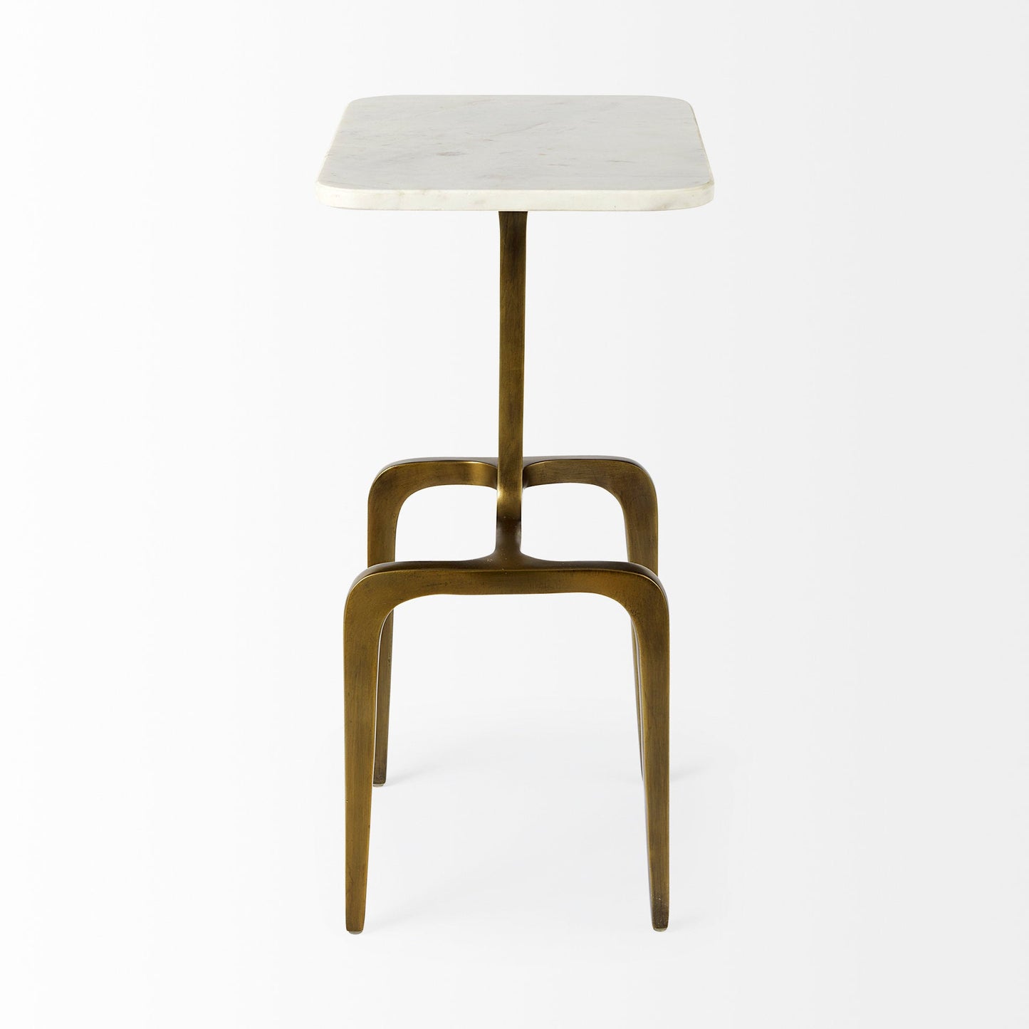 Preston White Marble Top Accent Table