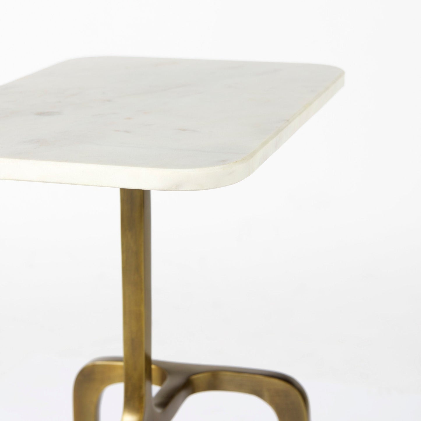 Preston White Marble Top Accent Table