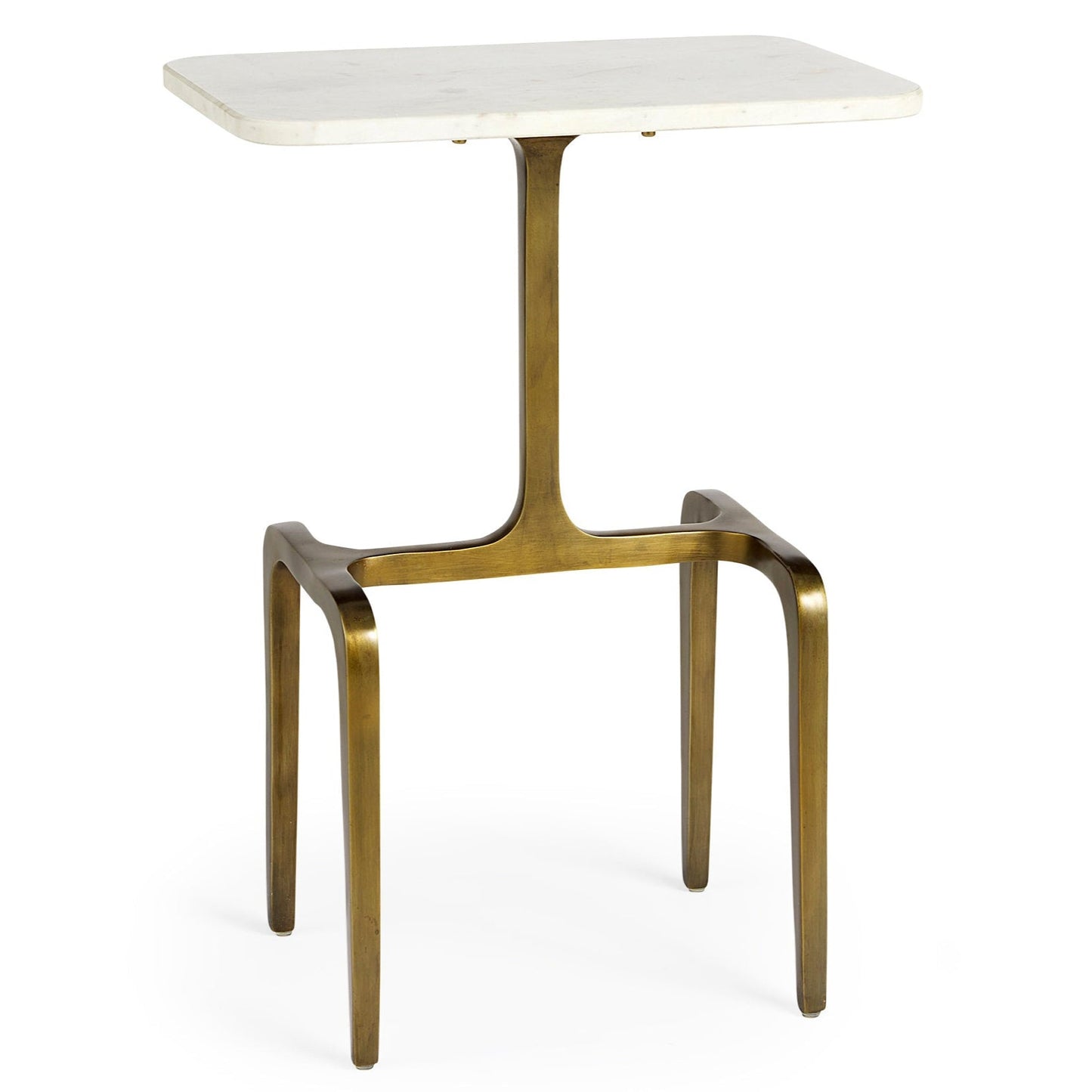 Preston White Marble Top Accent Table