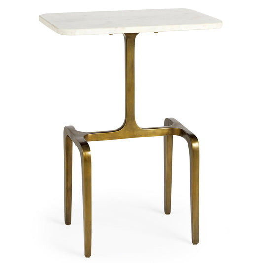 Preston White Marble Top Accent Table