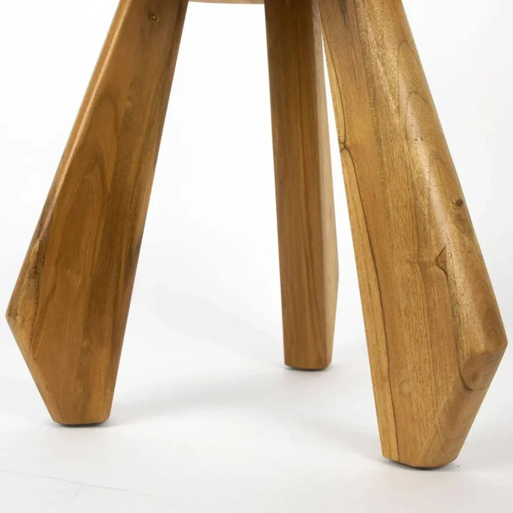 Priam Teak Wood Stool - LOOMLAN - Noir - Poufs and Stools