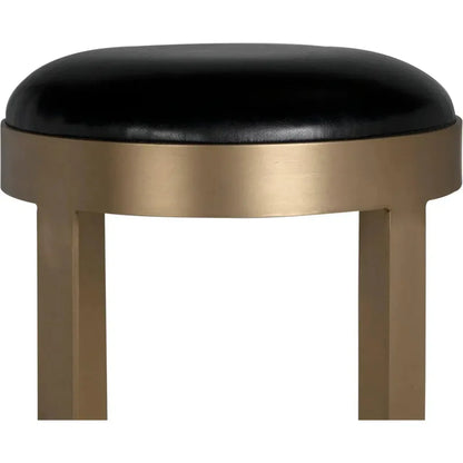 Prince Steel & Leather Counter Stool Brass - LOOMLAN - Noir - Counter Stools
