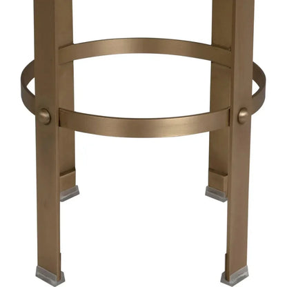 Prince Steel & Leather Counter Stool Brass - LOOMLAN - Noir - Counter Stools