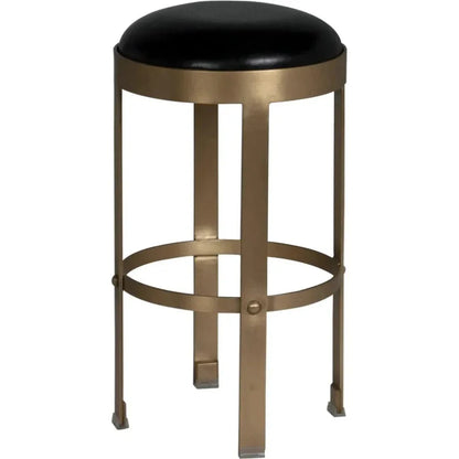 Prince Steel & Leather Counter Stool Brass - LOOMLAN - Noir - Counter Stools