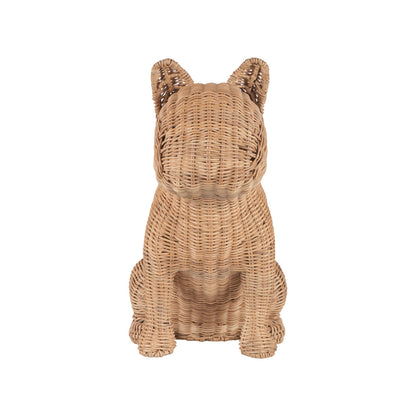 Prince French Rattan Bulldog Sculpture