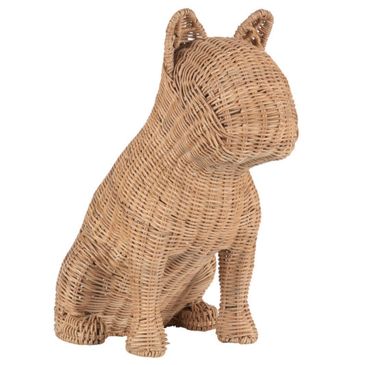 Prince French Rattan Bulldog Sculpture