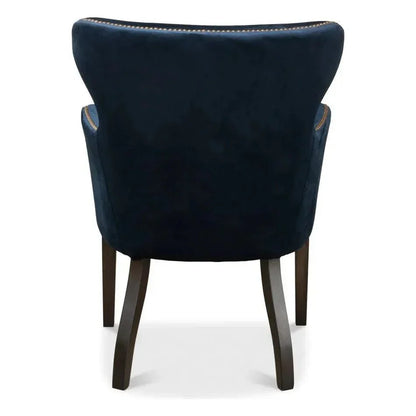 Princess Accent Chair Blue Velvet - LOOMLAN - Sarreid - Accent Chairs